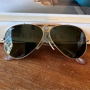 Ray-Ban Shooter Pilot Gold Green Classic G-15 Sunglasses For Unisex